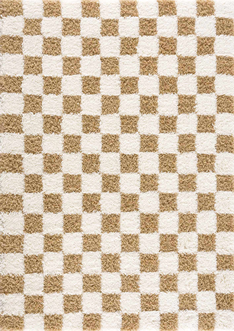 Atira Mustard Checkered Area Rug