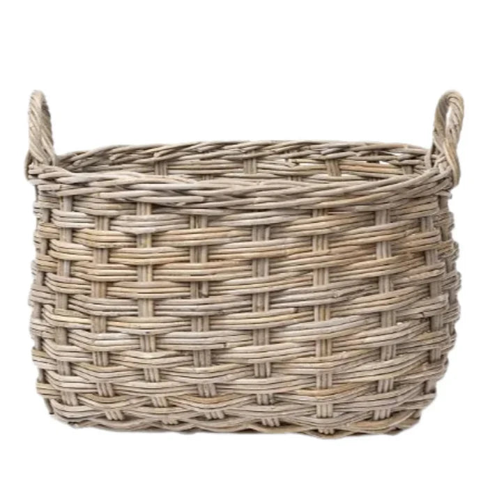 Rattan Rounded Oval Storage Basket