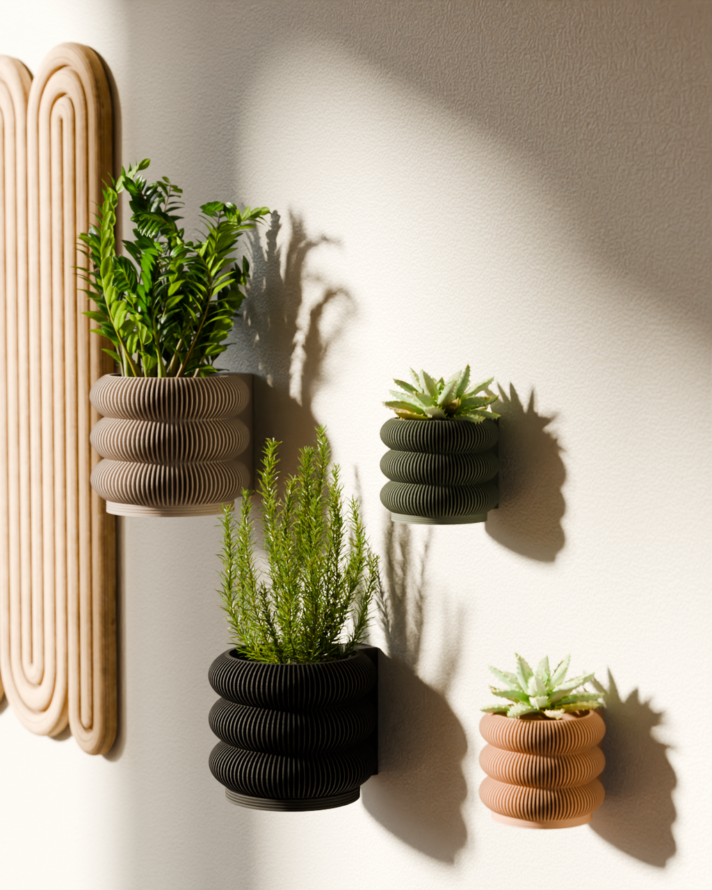 Wall Spiral Planter - Triple BUBBLES