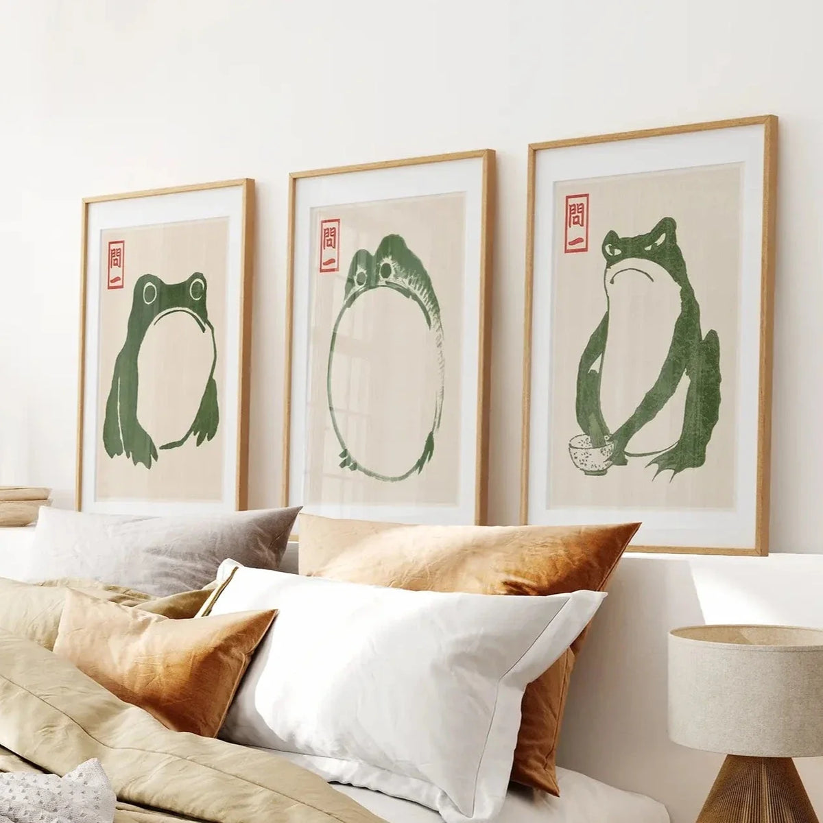 Japanese Matsumoto Hoji Frog Wall Art Print Set