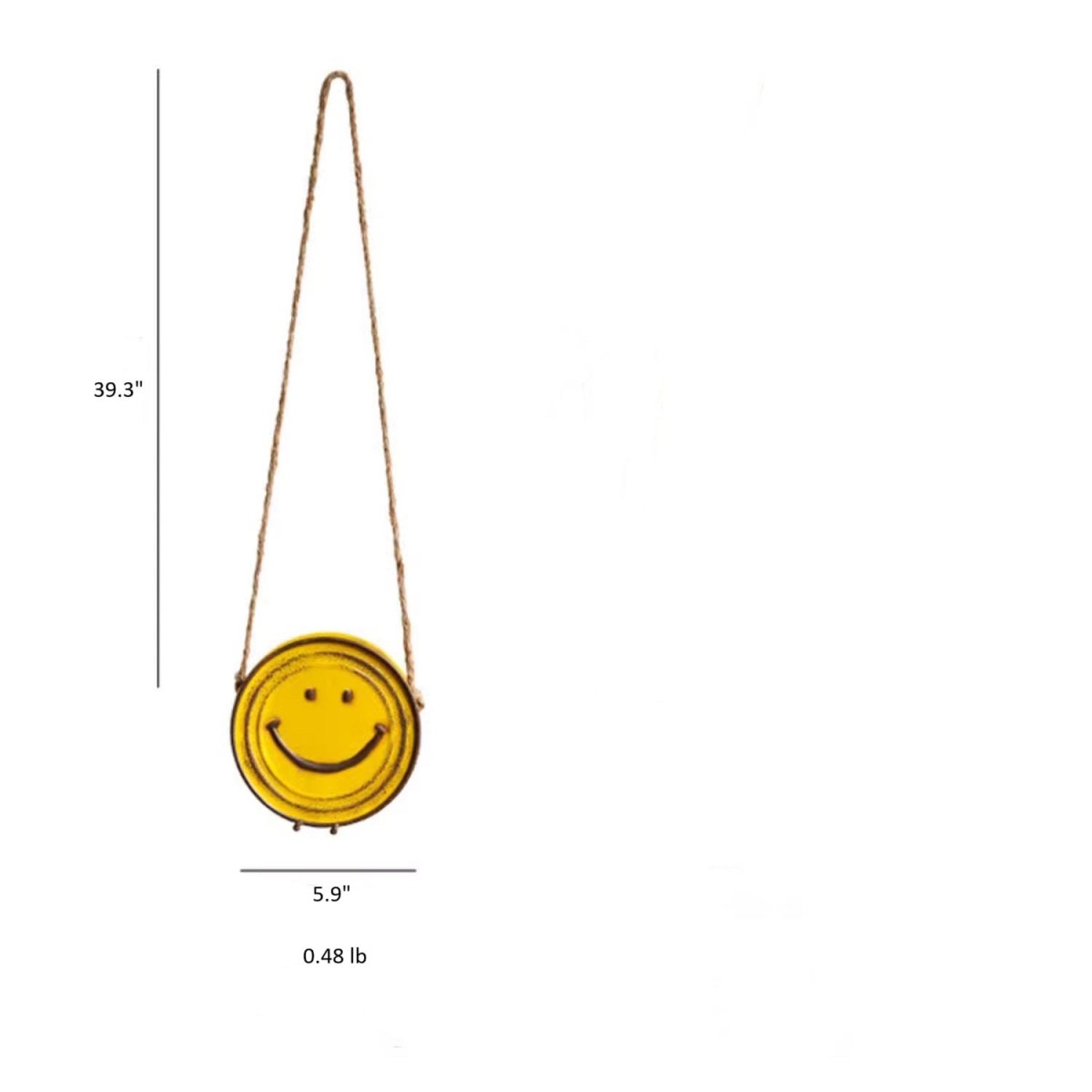 Happy Face Metal Hanging Planter