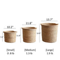 Natural Straw Cylinder Storage and Planter Basket