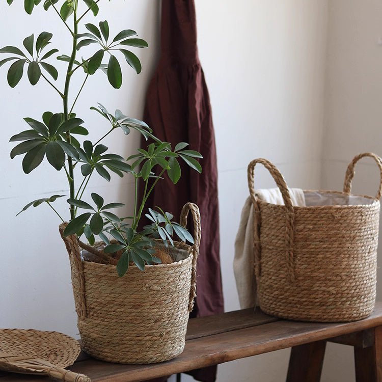 Handwoven Seagrass Planter Basket