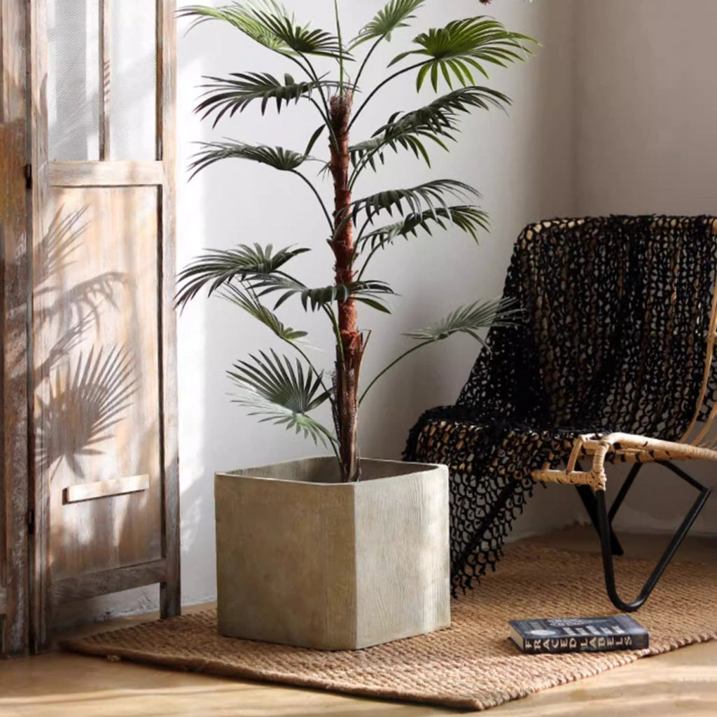 StoneGrain Square Magnesium Clay Planter