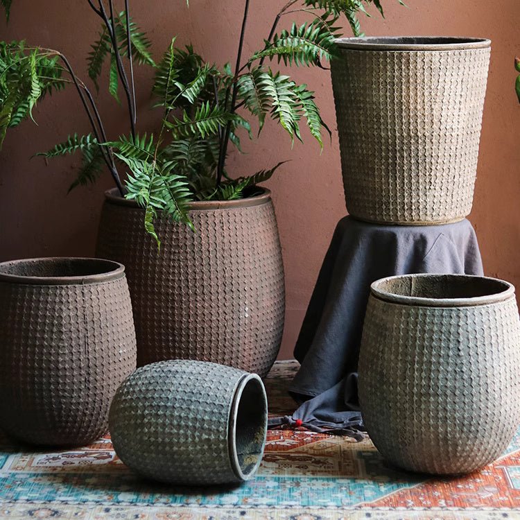 StoneNest Textured Cement Planter