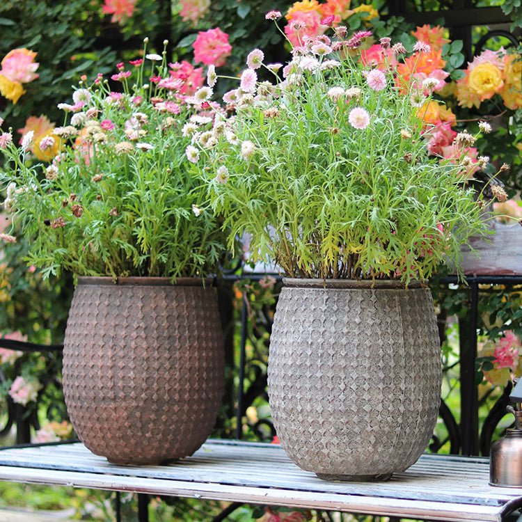 StoneNest Textured Cement Planter
