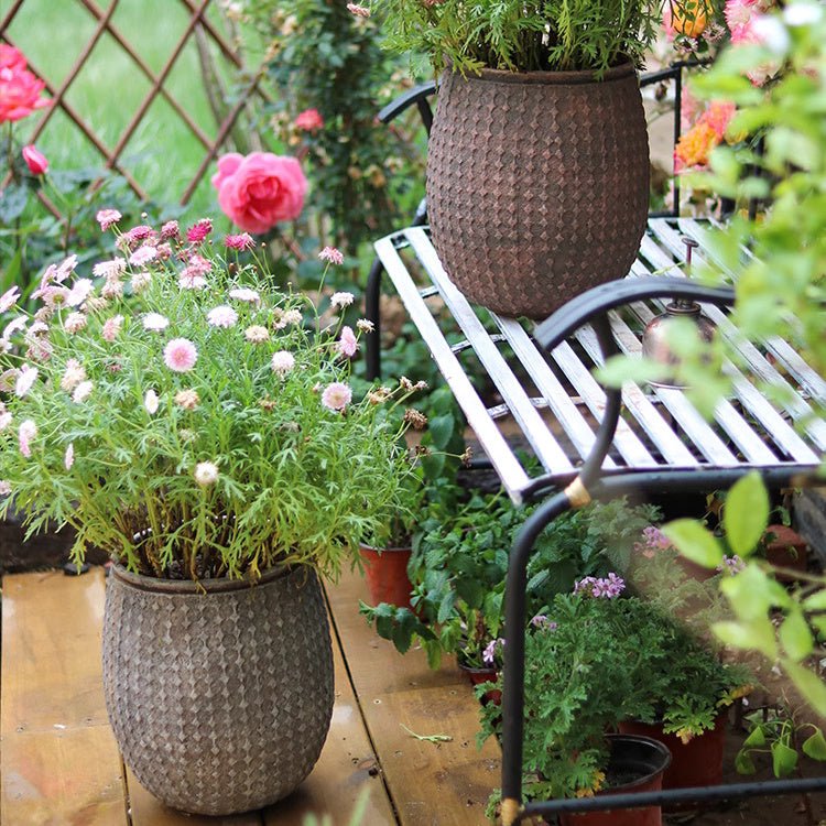 StoneNest Textured Cement Planter