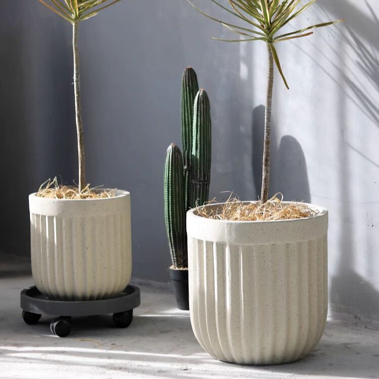 Nordic Vertical Stripe Magnesium Oxide Flower Pot