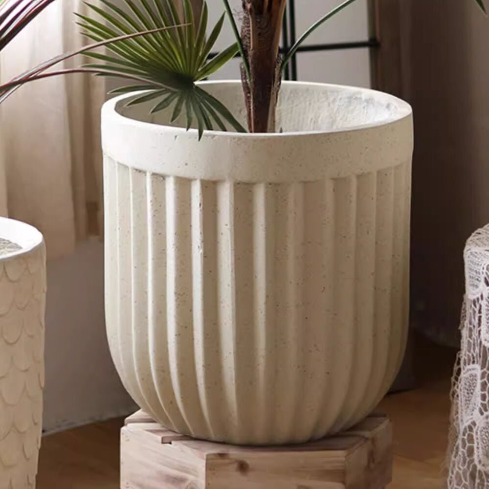 Nordic Vertical Stripe Magnesium Oxide Flower Pot