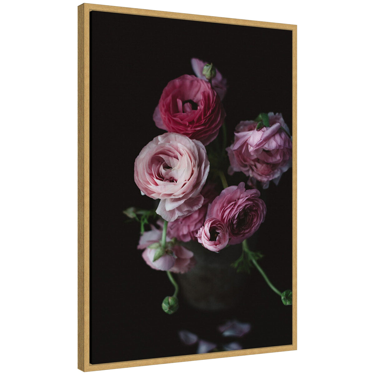 Sylvie Moody Dark Pink Floral Bouquet Framed Canvas by Kristy Campbell