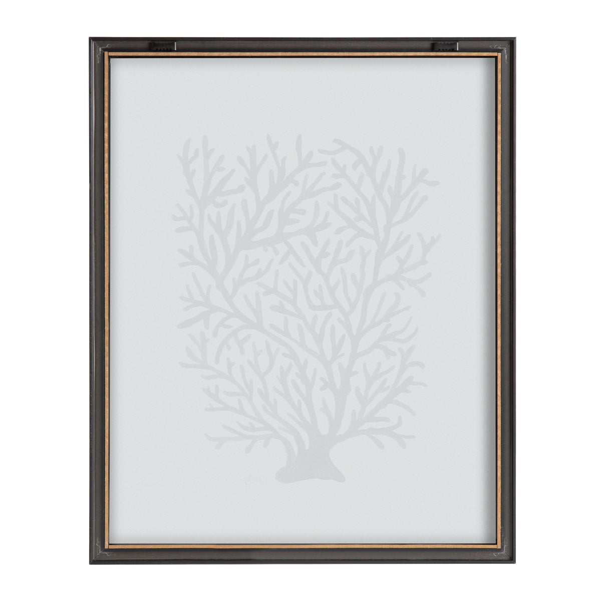 Blake Coral Black Framed Printed Glass by Cat Coquillette