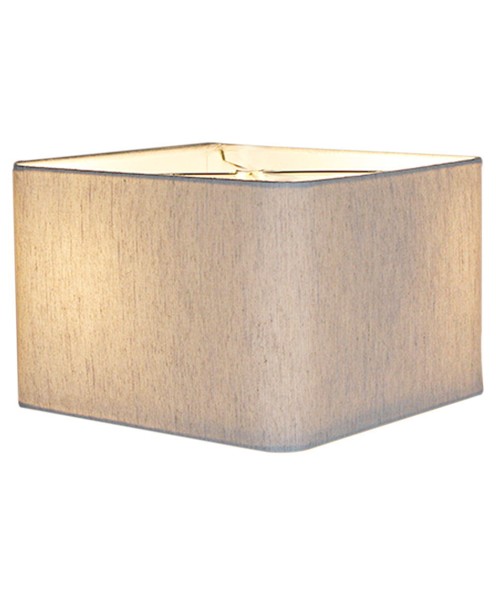 Home Concept Rounded Corner Premiere Hardback Shallow Square Drum Lamp Shade Textured Oatmeal - 16" Top x 16" Bottom x 10" Slant Height, Spider Fitter
