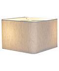 Home Concept Rounded Corner Premiere Hardback Shallow Square Drum Lamp Shade Textured Oatmeal - 16" Top x 16" Bottom x 10" Slant Height, Spider Fitter