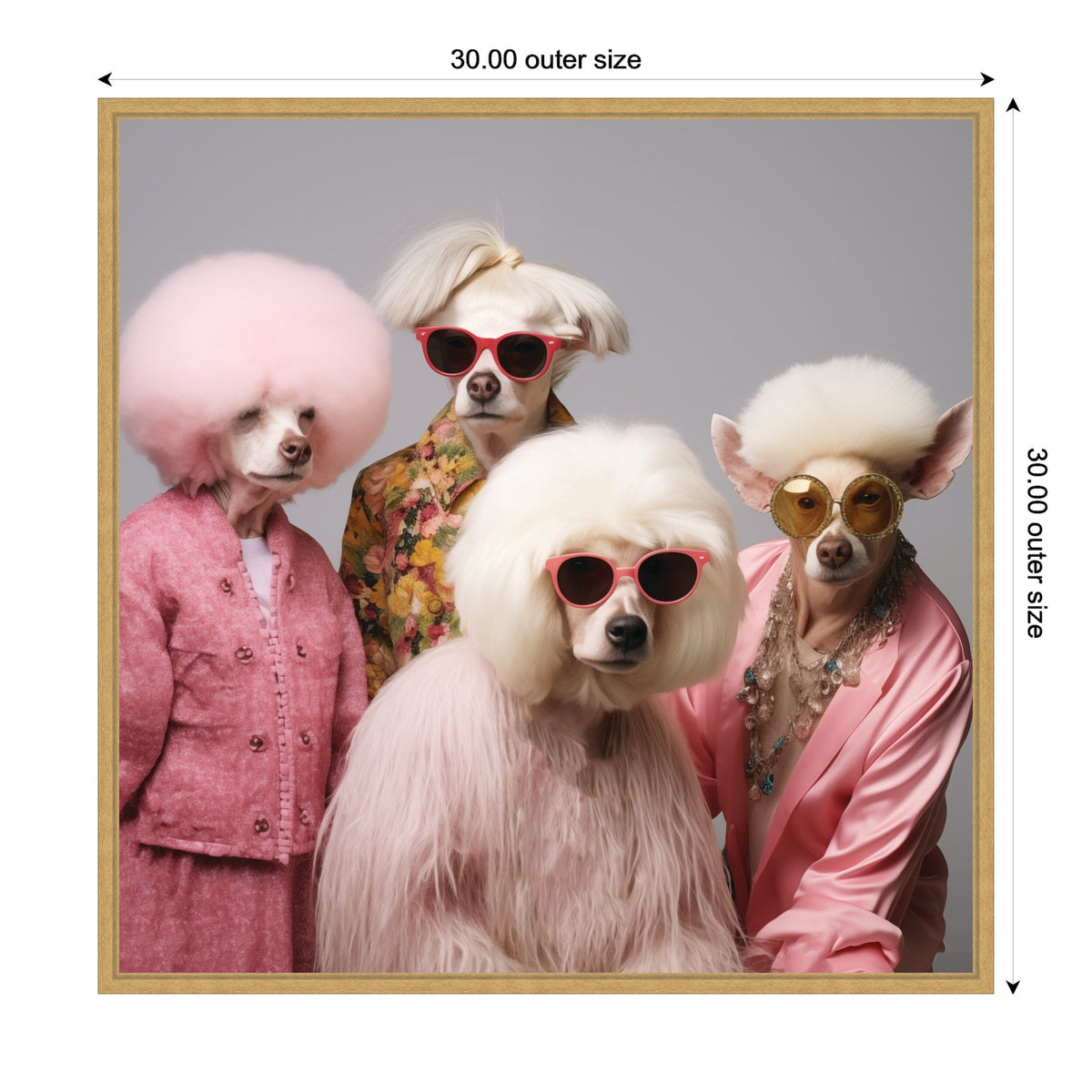 Sylvie Golden Lady Dogs Framed Canvas by The Creative Bunch Studio