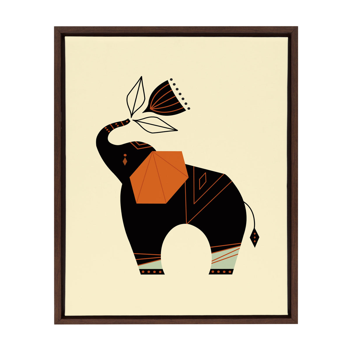 Sylvie Modern Elephant Framed Canvas by Amber Leaders Designs