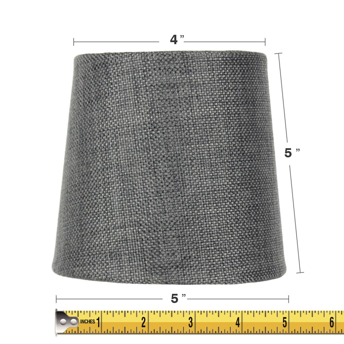 Home Concept Granite Gray Burlap Drum Clip-On Lamp Shades, Set of 6, 6"W x 5"H