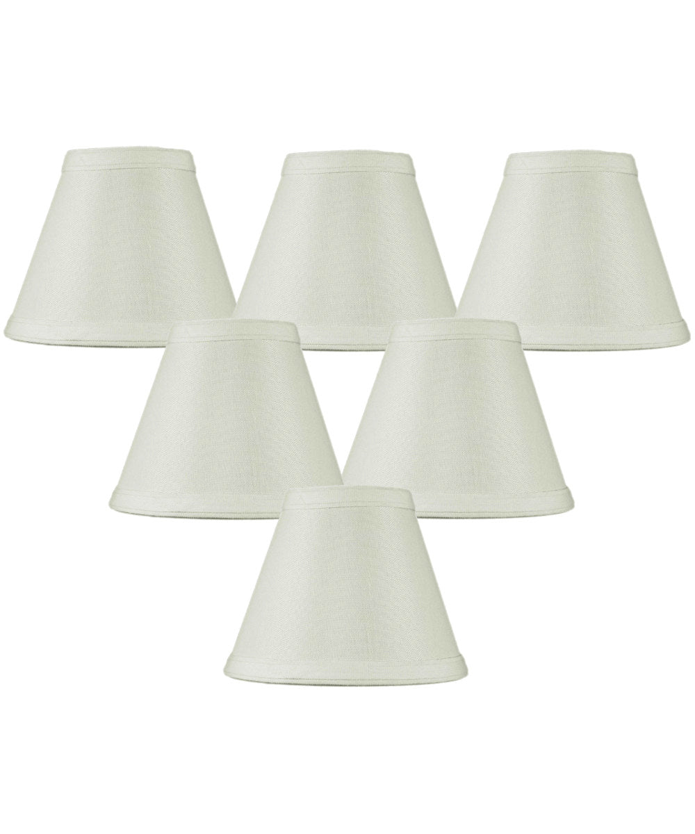 Home Concept Set of 6 Hardback Empire Candle Clip Lamp Shade Light Oatmeal - 6"W x 5" Slant Height