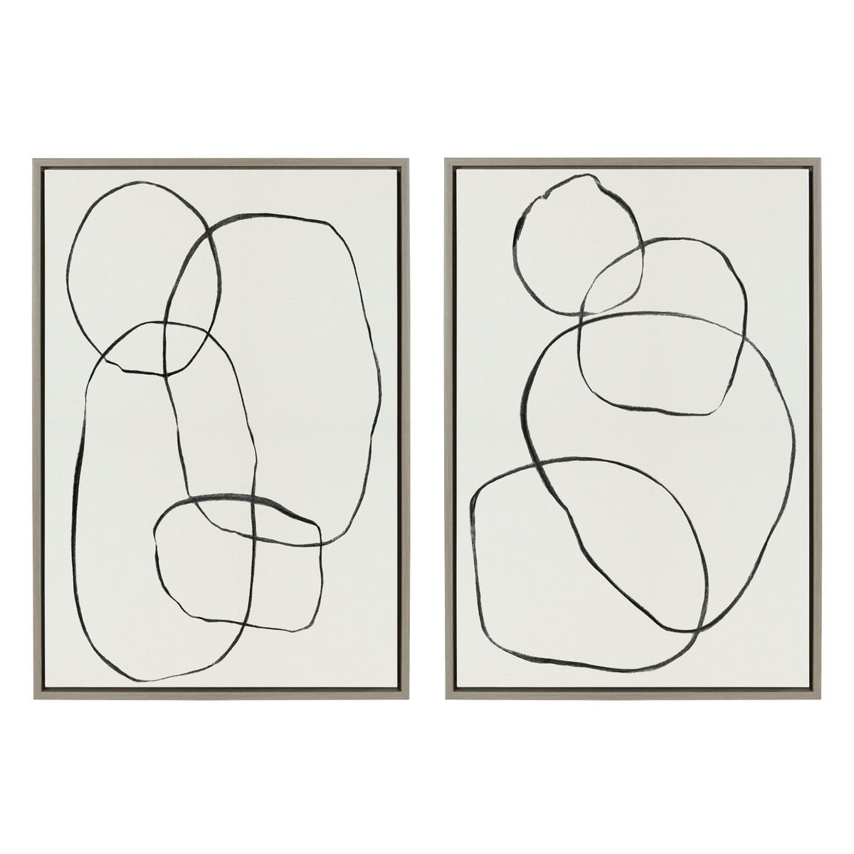 Sylvie Going in Circles Framed Textured Canvas Set of 2 by Teju Reval of SnazzyHues