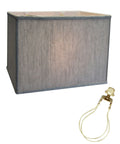 Home Concept Softback Rectangular Drum Lamp Shade, Textured Oatmeal, Clip-On Fitter - (8x14)" Top x (8x14)" Bottom x 10" Slant Height