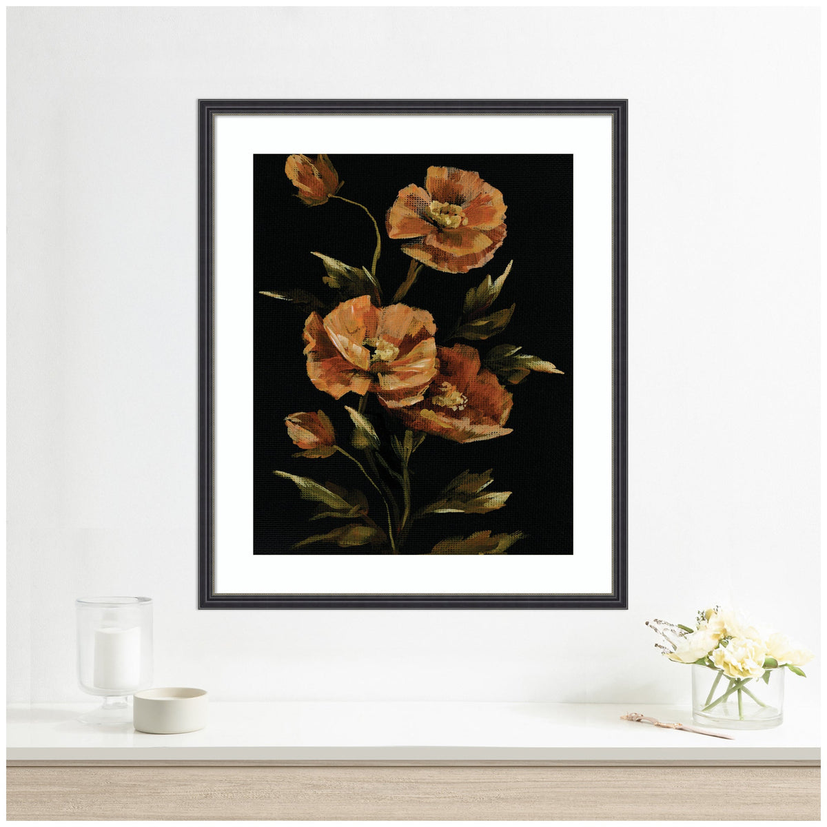 Framed Art Moody Floral 6 by Annie Quigley