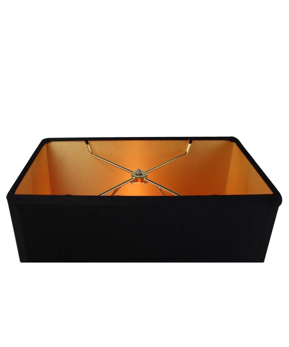 Home Concept Black Rectangular Drum Lamp Shade - 14"W x 10" Slant Height, Spider Fitter