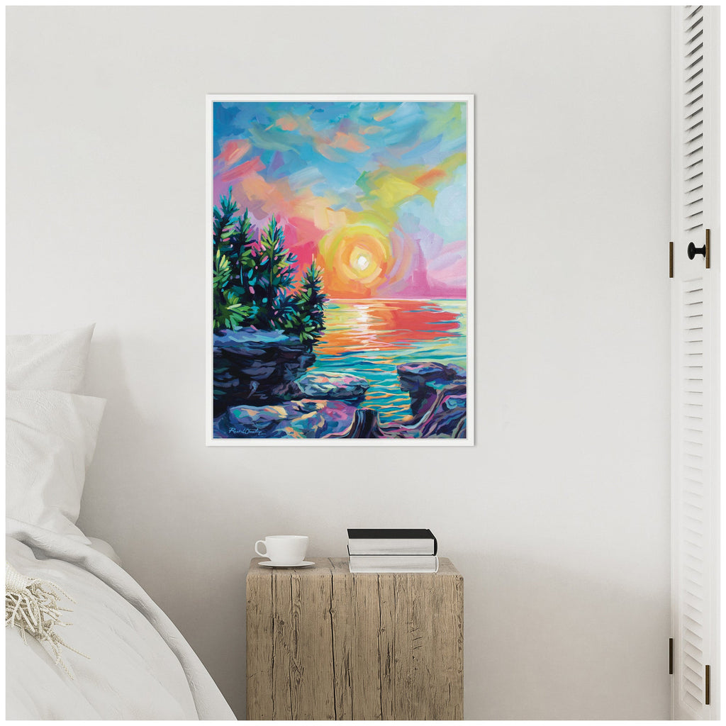 Sylvie Tangerine Sunrise Framed Canvas by Rachel Christopoulos