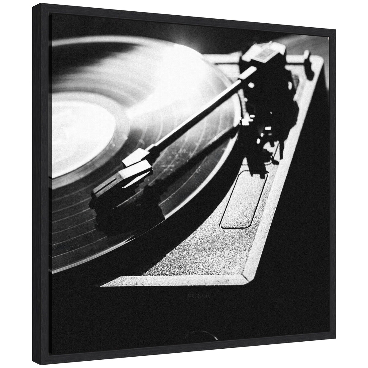 Sylvie Vinyl Record Player Framed Canvas by Alicia Abla