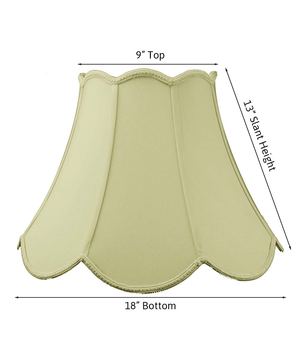 Home Concept Scalloped Bell Lamp Shade Eggshell - 18"W x 13" Slant Height, Spider Fitter