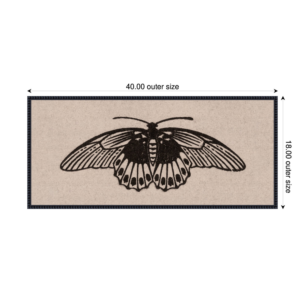 Vlinder 1901 05 04 Julie de Graag on Neutral Linen Panel by Nostalgia Prints Framed Canvas Wall Art Print