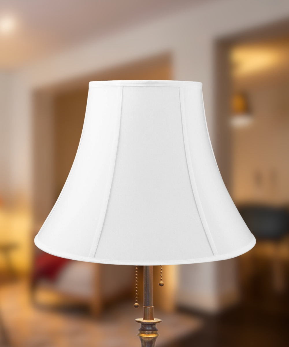 White Bell Shantung Lamp Shade - 20"W x 15" Slant Height