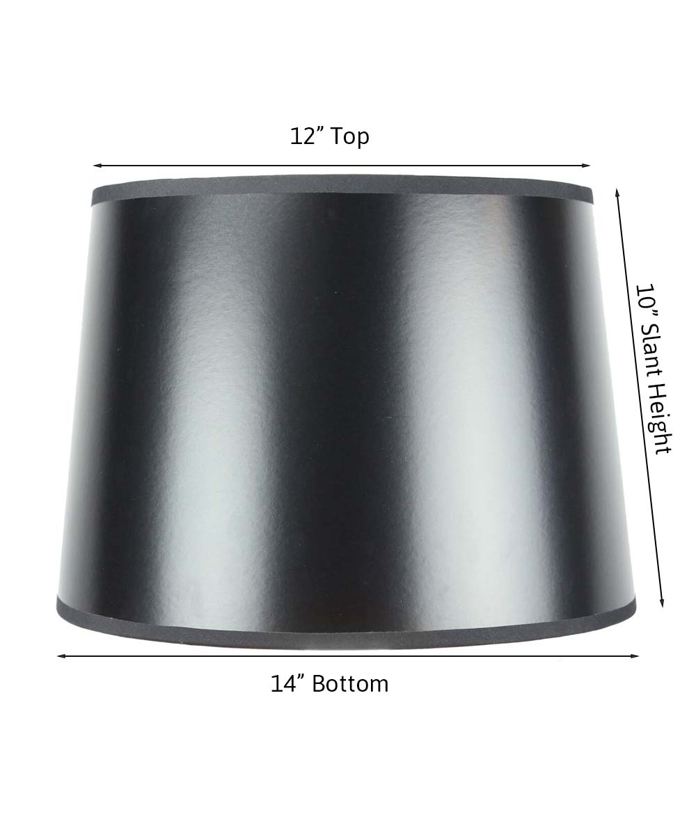 Home Concept Black Parchment Gold-Lined Drum Lamp Shade - 14"W x 10" Slant Height
