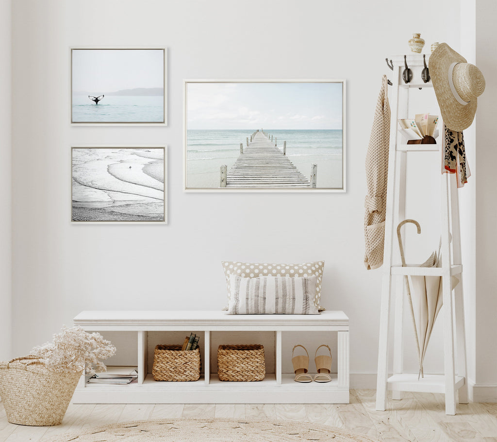 Sylvie Ocean Beach Framed Canvas Set of 3