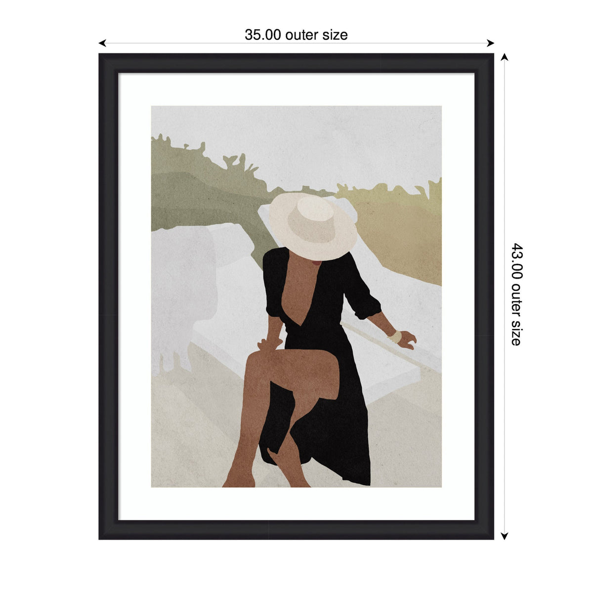 Framed Art Elegant Woman in Hat by July Art Prints