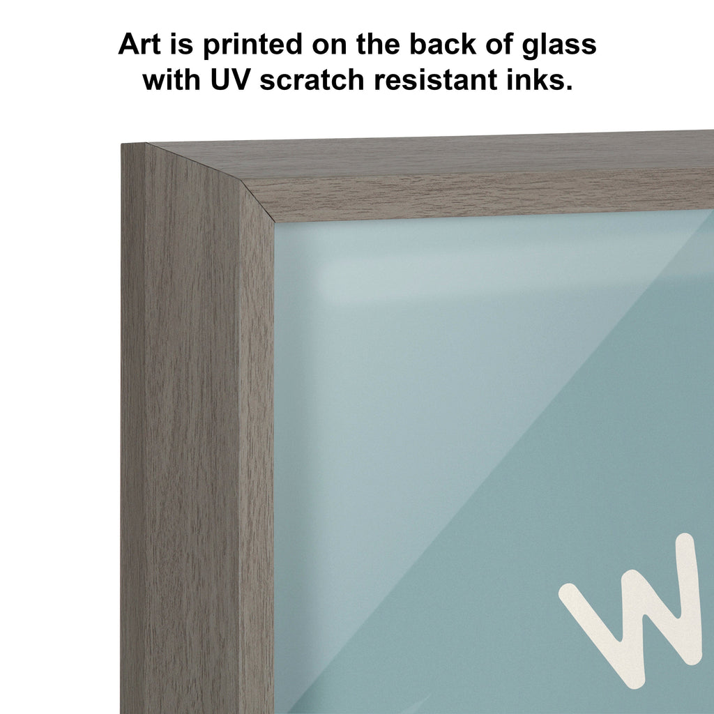 Blake When Life Gives You Lemons Blue Framed Printed Glass by The Creative Bunch Studio