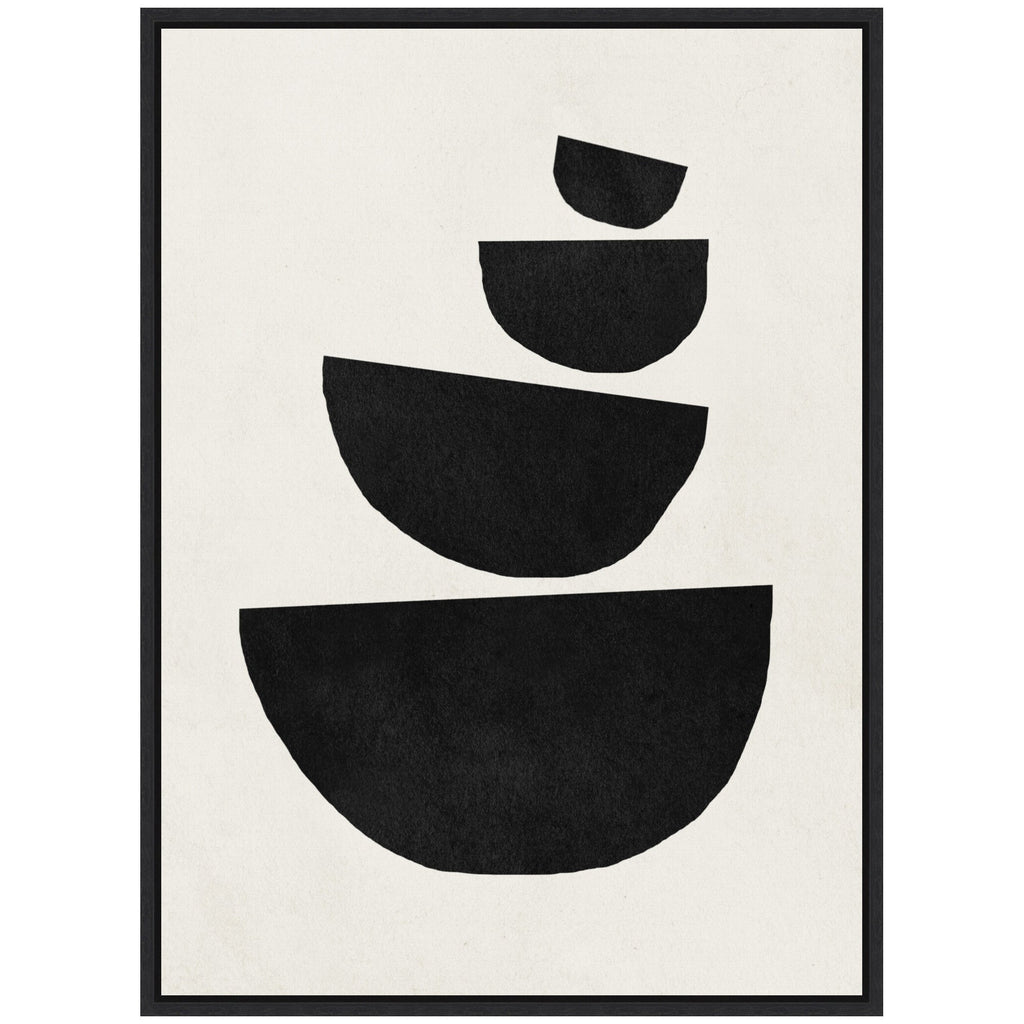 Sylvie Black Geometric Abstract 1 Framed Canvas by July Art Prints