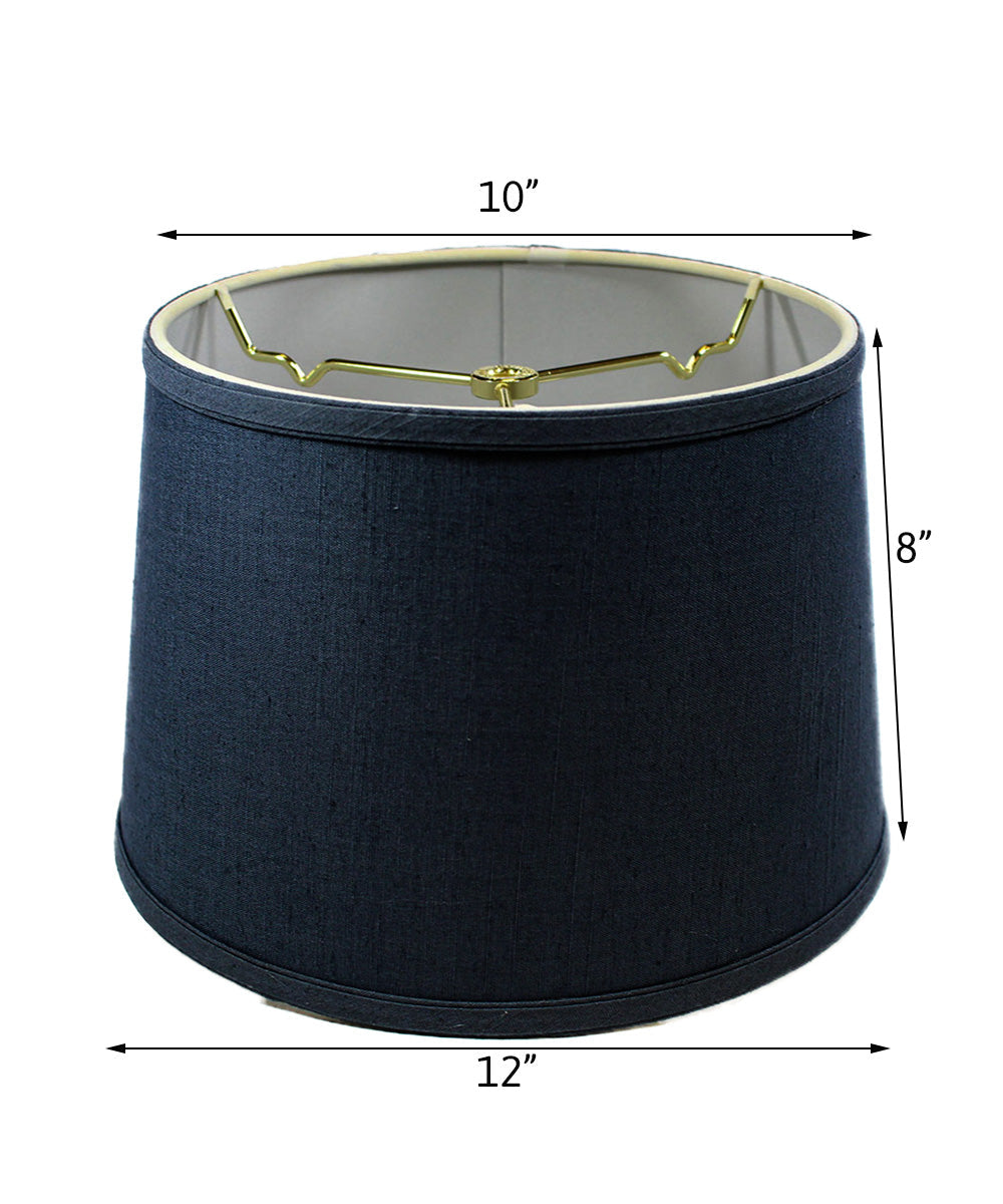 Home Concept Hardback Shallow Drum Lamp Shade Textured Slate - 12"W x 8" Slant Height, Spider Fitter