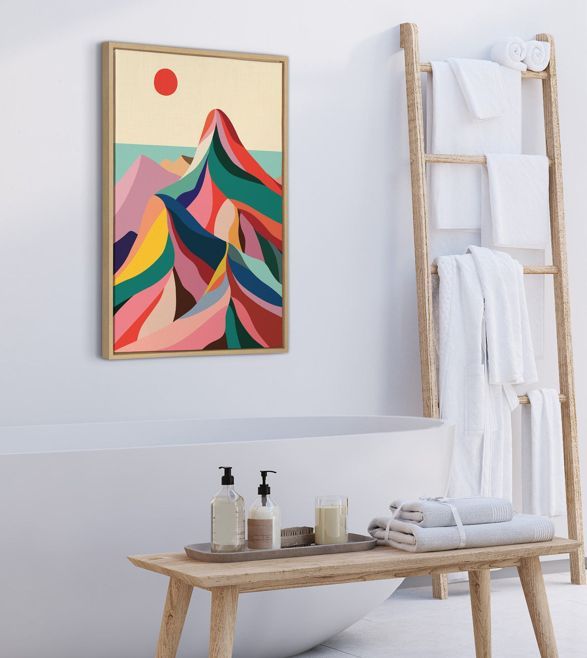Sylvie MCM Mountains Framed Canvas by Rachel Lee of My Dream Wall
