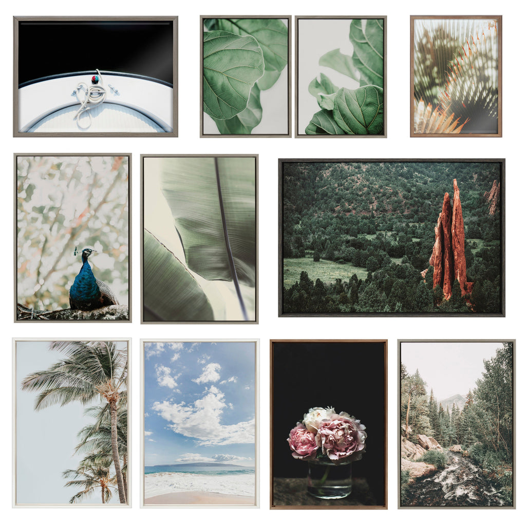 Sylvie Plant Study 6 and Plant Study 7 Framed Canvas Set of 2 by Alicia Abla
