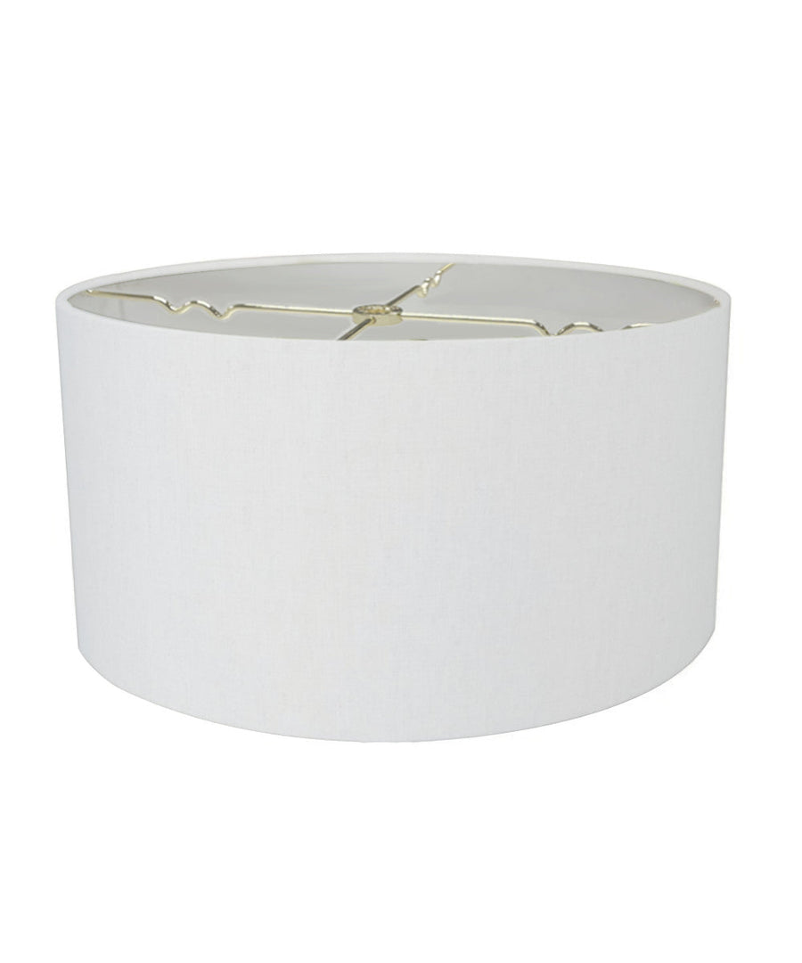 Home Concept White Linen Hardback Shallow Drum Lamp Shade - 16"W x 9" Slant Height
