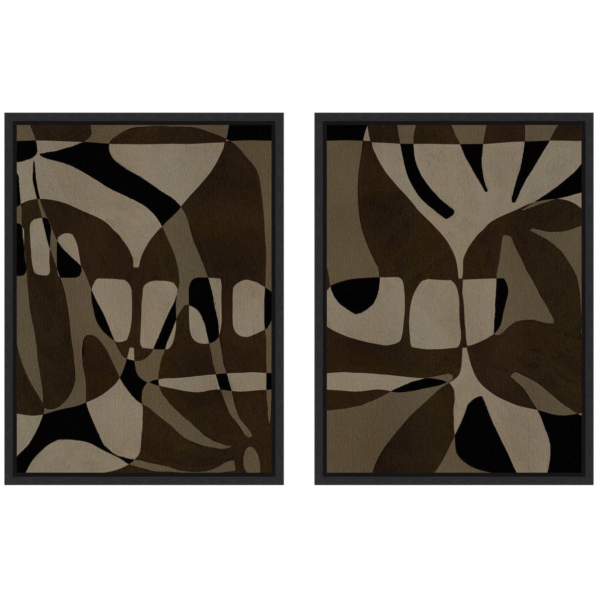 Sylvie Contour 1 and 2 Framed Canvas Art Set by Shatha Al Dafai