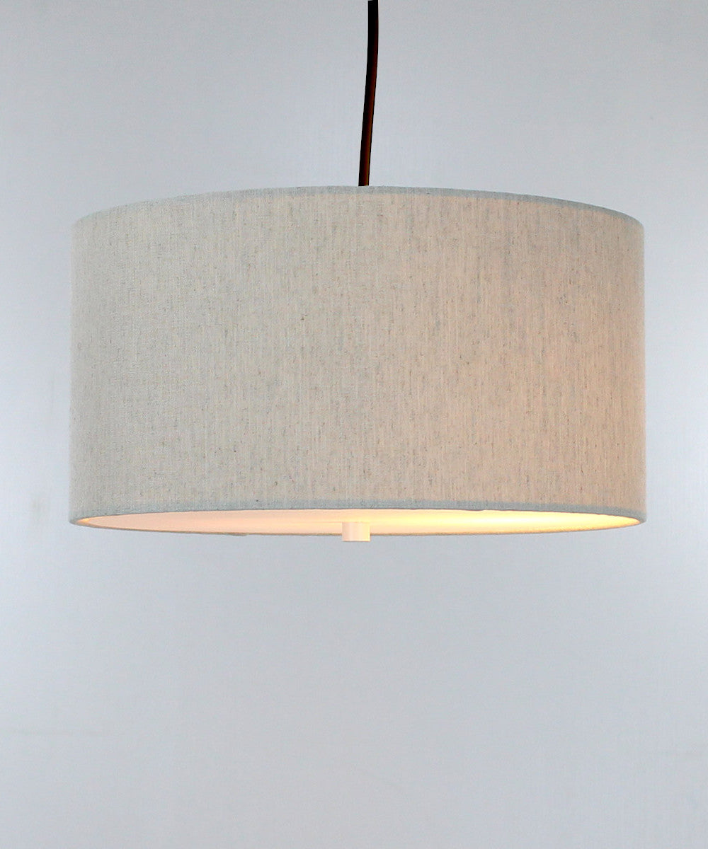 Home Concept 2-Light Plug-In Swag Pendant Light Textured Oatmeal with Diffuser Black Cord - 14"W