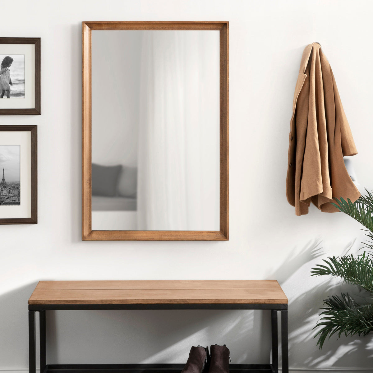 Hatherleigh Rectangular Wood-Frame Wall Mirror