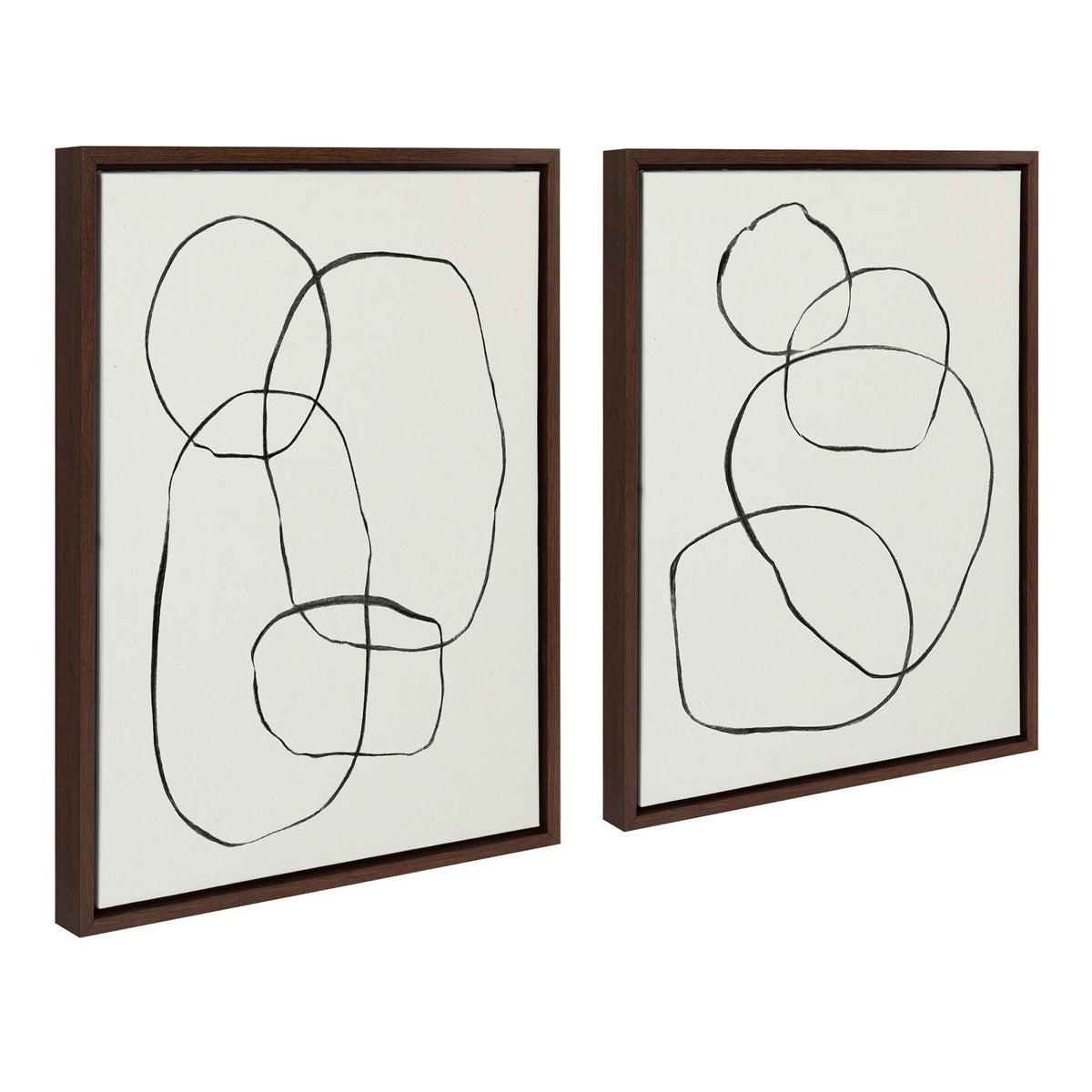 Sylvie Going in Circles Framed Textured Canvas Set of 2 by Teju Reval of SnazzyHues