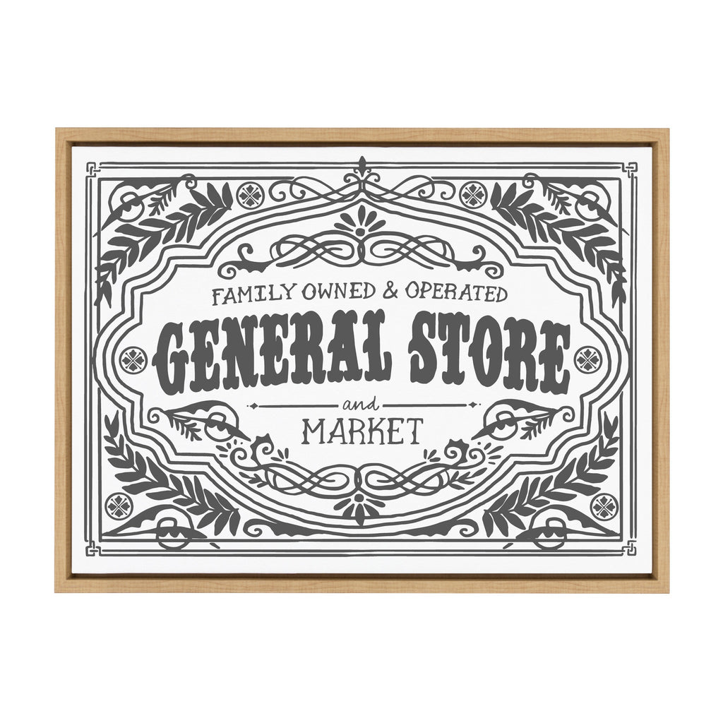 Sylvie General Store Family BW Framed Canvas by Border Bloom