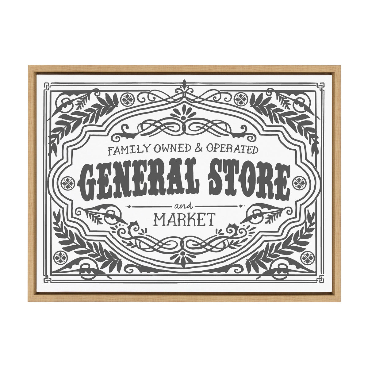 Sylvie General Store Family BW Framed Canvas by Border Bloom