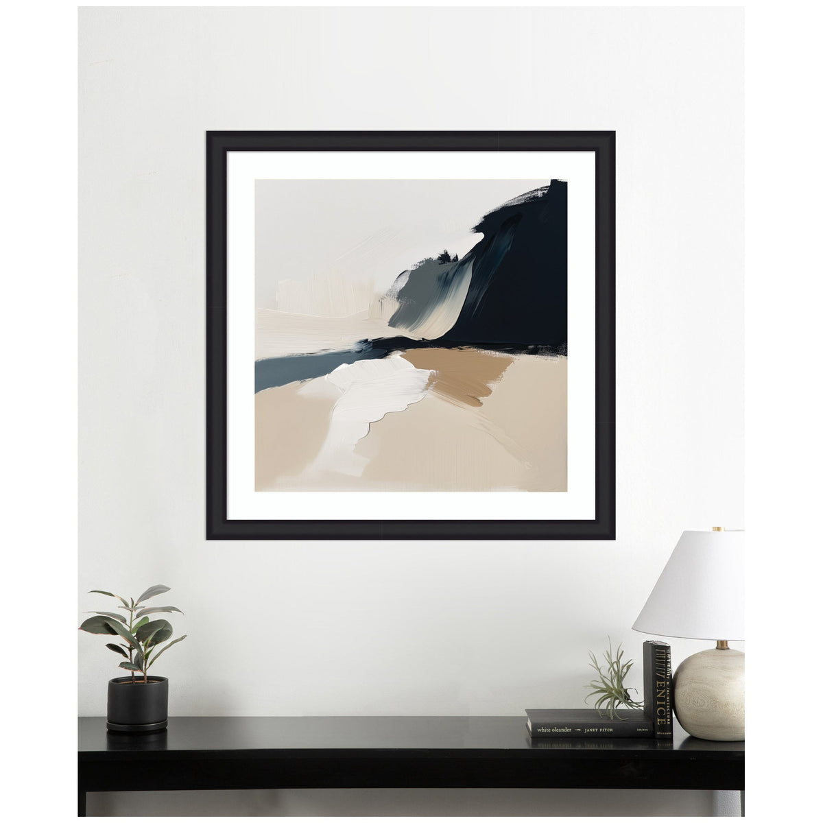 Framed Art Coastal Sand Modern Abstract Landscape II by The Creative Bunch Studio