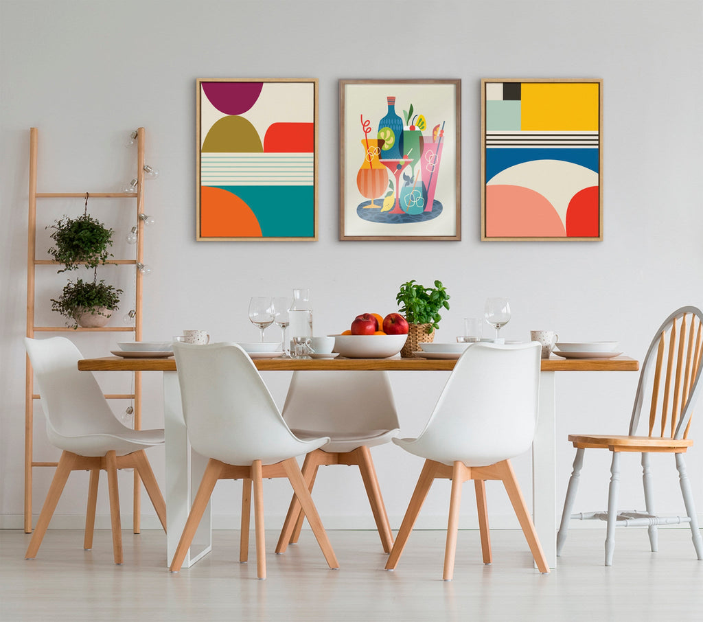 Blake Mid Century Modern Cocktails Framed Printed Glass by Rachel Lee of My Dream Wall