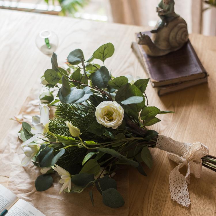 Artificial Clematis and Greenery Bouquet 20" Tall