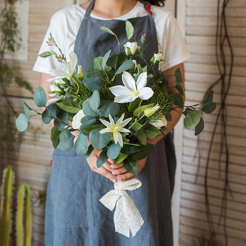Artificial Clematis and Greenery Bouquet 20" Tall