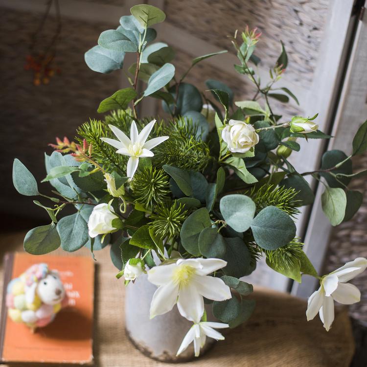 Artificial Clematis and Greenery Bouquet 20" Tall